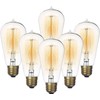 Jslinter 6-Pack Edison Light Bulb, Warm White 2200K Old Fashioned