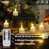 FPOO Flameless Rechargeable Candles with Remote Timer, Small Rechargeable Tea