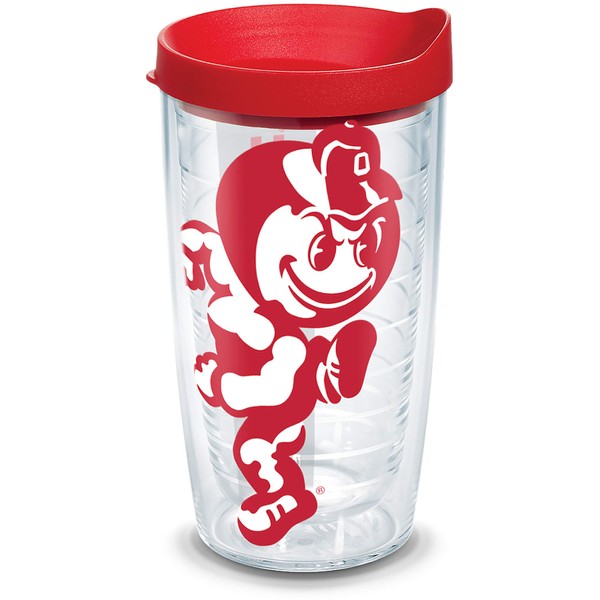 Tervis Ohio State Buckeyes Mascot Colossal Tumbler with Wrap and Red Lid 16oz, Clear