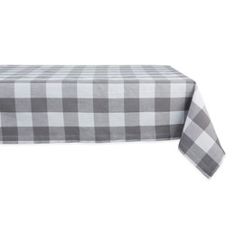 DII Buffalo Check Collection Classic Farmhouse Tablecloth 60x84 Grey and White