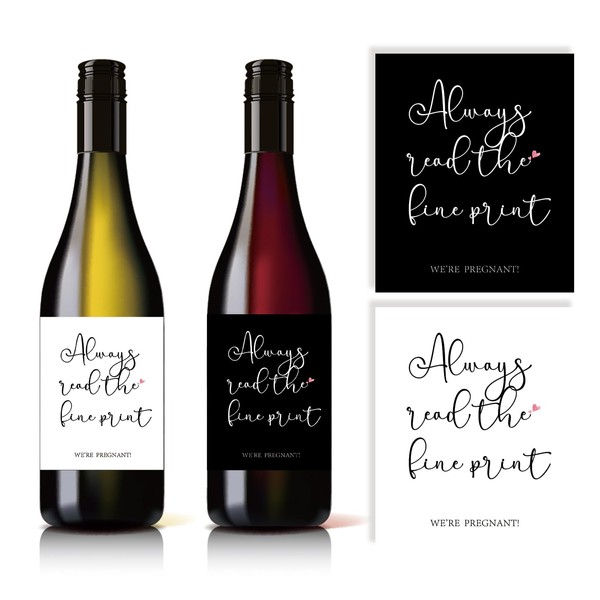 MINUET MINUTE 4 Pcs Pregnancy Reveal Wine Labels, Always Read