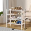 ROMGUAR CRAFT 4 Tier Bamboo Shoe Rack for Closet Free