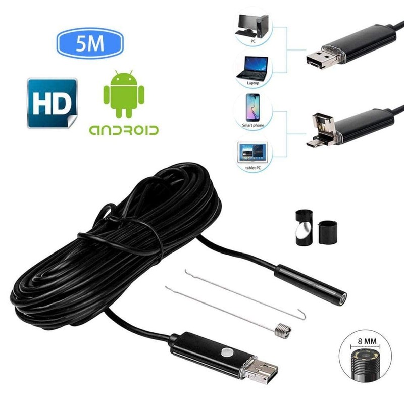 Endoscope Camera - HugeAuto USB Endoscope IP67 Waterproof 5M Camera