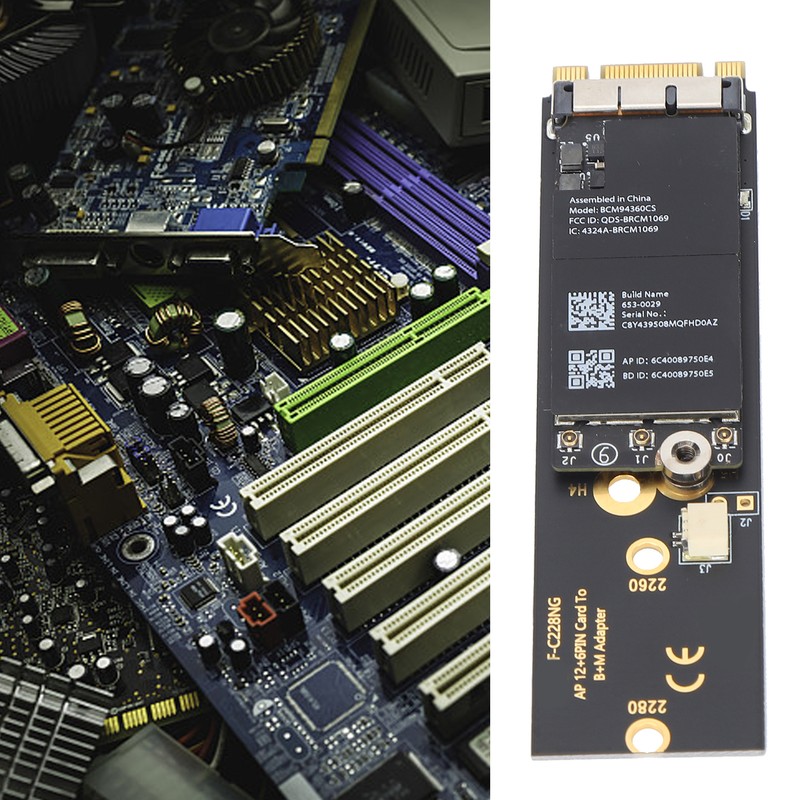 Card Adapter BCM94360CS WLAN Card to M.2 NVME SSD NGFF