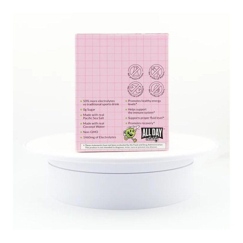 ALL DAY Vitality Pickleball Electrolyte Powder Packets | No Sugar,