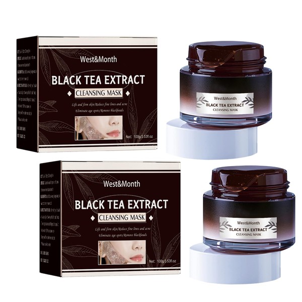 Xoyssfy 2PCS Black Tea Mask, Black Tea Face Peeling Mask,
