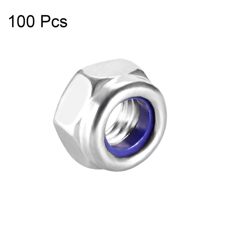 sourcing map Hex Lock Nuts - M5 x 0.8mm Stainless