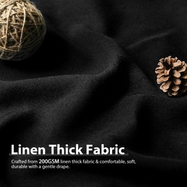 Jowels Apricot Linen Shower Curtain, Boho Farmhouse Shower Curtain Set for Bathroom, 200GSM Luxury Weighted Water Resistant Fabric Textured Shower Curtains with 12 Metal Hooks, 72Wx72H