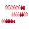 KTAABTR Red French Tip Press on Nails Medium Almond Shaped