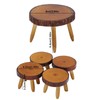 Dollhouse Wood Round Dining Table Chair Mini Miniature Dollhouse Furniture