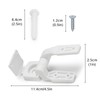 White Plastic Toilet Seat Hinge Replacement with Bolts, Screws, and