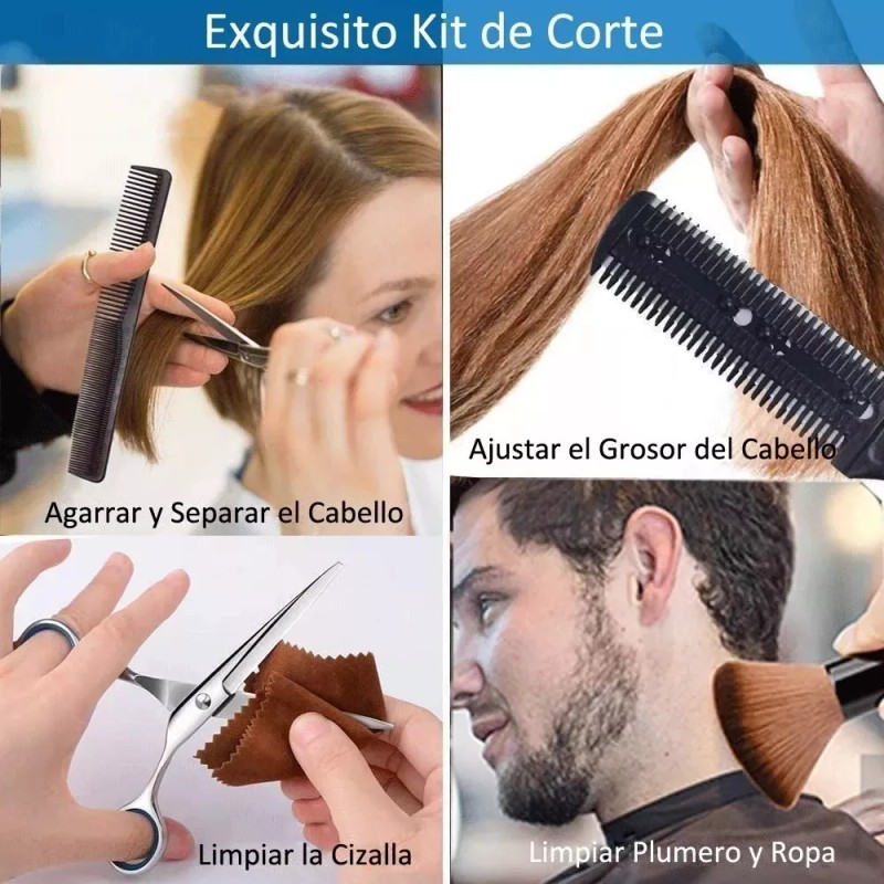 UWEI Tijeras Estilista Peluquero Hogar Salón Kit De 11 Pz