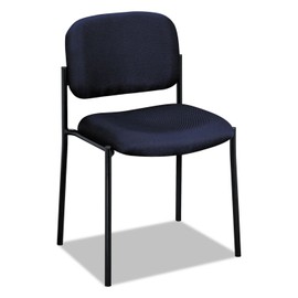 HON Scatter Office Guest Chair Stackable Waiting Room Chairs - Armless Side Office Guest Chairs & Reception Chairs with Wheels - Lobby Chairs for Conference, Breakroom, Church, School - Blue Fabric