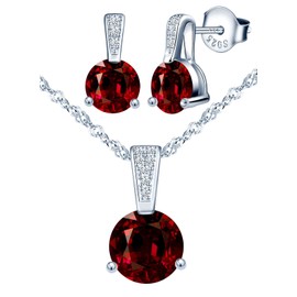 Yumilok Women's Necklace Earrings Jewellery Set Women's Necklace and Earrings 925 Sterling Silver with Zirconia Gifts for Women Girlfriend Mum, Sterling Silver Sterling Silver Zirconia, Cubic Zirconia