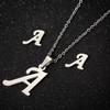 4 Pack Stainless Steel Initial A Necklace for Women Letter