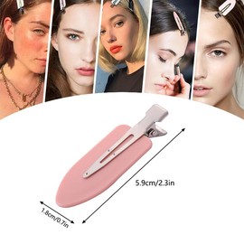 24 PCS No Crease Hair Clips No Bend Hair Clips, No Crease Curl Pin Clips Creaseless Hair Clipsfor Girls Women Make Up Hair Styling (Pink, White, Black)