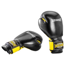 Bad Company Freedom Fighter Boxing Gloves Made of Faux Leather with Ventilation System and Wide Boxing Bandage with Velcro Fastener in Various Colour Combinations for Boxing Training, Sparring and