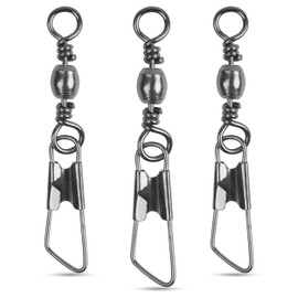 Fishing Barrel Swivel with Safety Sanp, 120pcs Fishing Swivel Nice Snap Fishing Lure Line Connector High Strength Sold Rings Snap Swivels