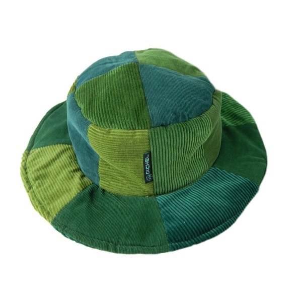 Ixchel Patchwork Floppy Corduroy Hat with Hidden Pocket – Handmade