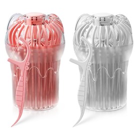 TECHPLUS Mint Dental Floss Picks for Car & Travel – 50 Count Double Thread Flossers, Twin Line Floss Sticks Oral Care for Family Adults & Kids – Keeps Teeth Clean and Hygiene