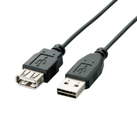 エレコム USBケーブル 延長 USB2.0 (USB A オス to USB A メス) リバーシブルコネクタ 1.5m ブラック U2C-DE15BK