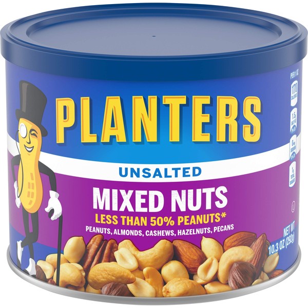 Planters Unsalted Mixed Nuts (10.3 oz Jar) (00029000016682)