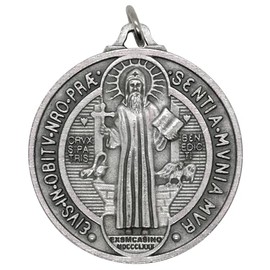 Saint Benedict Pendant | Patron Saint of Students and Europe | Beading for DIY Chaplets and Religious Jewelry | Great Catholic Gift for First Holy Communion and Confirmation, Metal, No Gemstone