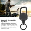 Magnetic Retractable Keychain Stainless Steel Wire Easy Pull Buckle Carabiner