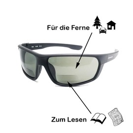 Urbanium Eyewear sporty sunglasses with vision Oslo model with polarised lenses in black in various thicknesses - Black - 2.5