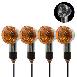 SPNUVR Universal 4Pcs Motorcycle Bullet Turn Signals Lights Fit For Honda Suzuki Kawasaki Yamaha Harley Motorcycle Bobber Chopper Vintage Turn LampBulb