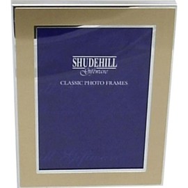Shudehill Giftware Set 2 Mini Photo Frames 2" x 3" Decor Options (Gold Silver)