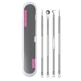 (4-Piece Set) Pointed Sebum Extraction Tweezers, Extracting Sebum, Blackhead Tweezers / (4종SET) 뾰족한 피지압출핀셋 뽑는 피지뽑기 블랙헤드핀셋