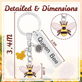 Soireeparty Inspirational Bee Gifts for Women - Cute Bee Keyring for Women, Honeycomb and Sunflower Bee Keychain, Encouragement Birthday Gifts for Colleagues Mom Aunt Daughter Niece Friends Teacher