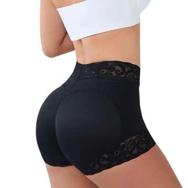 Soo Slick butt Lifting Shapewear for Women | Nylon and Spandex Faja Body Shaper Panties | Seamless Tummy Control Underwear for Women | Shapewear Shorts with Laces and Silicone Band Grip (Medium)