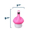 Pink Flamingo Solar Floating Chlorine Tablet Dispenser for Pools, Lights