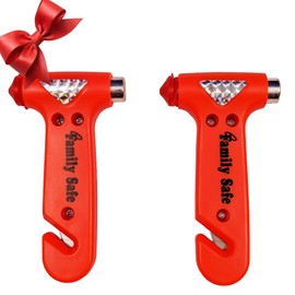 2 Pack Car Safety Hammer, Seatbelt Cutter Window Breaker, Auto Emergency Escape Hammer with Window Glass Breaker and Seat Belt Cutter
