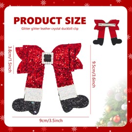 Christmas Hair Clip, Large Red Bow Hair Barrette Clips for Women Girls, Glitter Christmas Stocking Hair Pin Christmas Hair Accessories for Christmas Party Gifts Y4HDXFJ