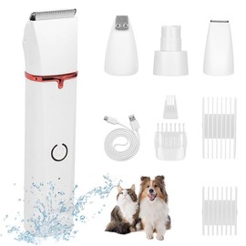 Wellehomi Electric Dog Paw Trimmer Dog Grooming Kit, 4 in 1 Paw Trimmer for Small Dogs Cats Grooming Quiet, Rechargeable and Plug-and-Play Paw Trimmer for Dogs Grooming Hair, Paws, Eyes, Ears, Face