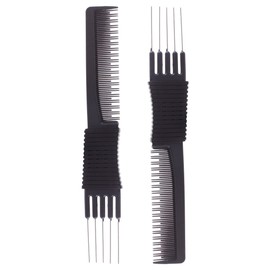 2 Professional Hair Salon Backing Combs Black Carbon Combs