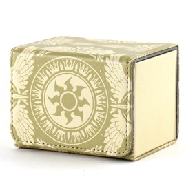 Deck Box for MTG Cards, Trading Commander Deck Case Holds 120+ Sleeved Cards, PU Leather Magnetic Collectible Card Storage Box Fits for TCG Magic Card (Yellow)