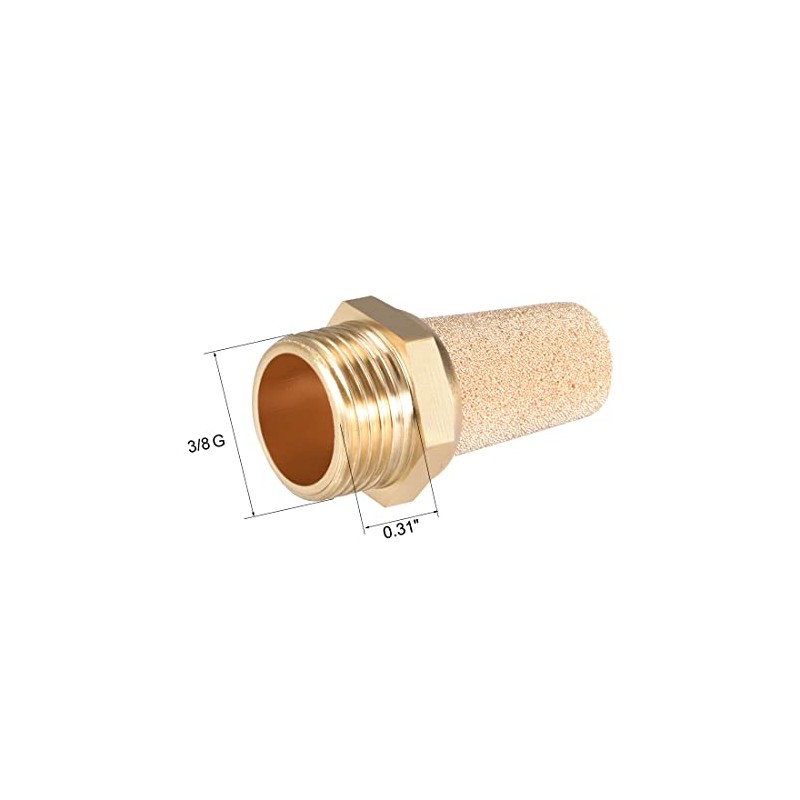 sourcing map 5pcs Brass Silencer G3/8 Adjustable Silencer G Brass