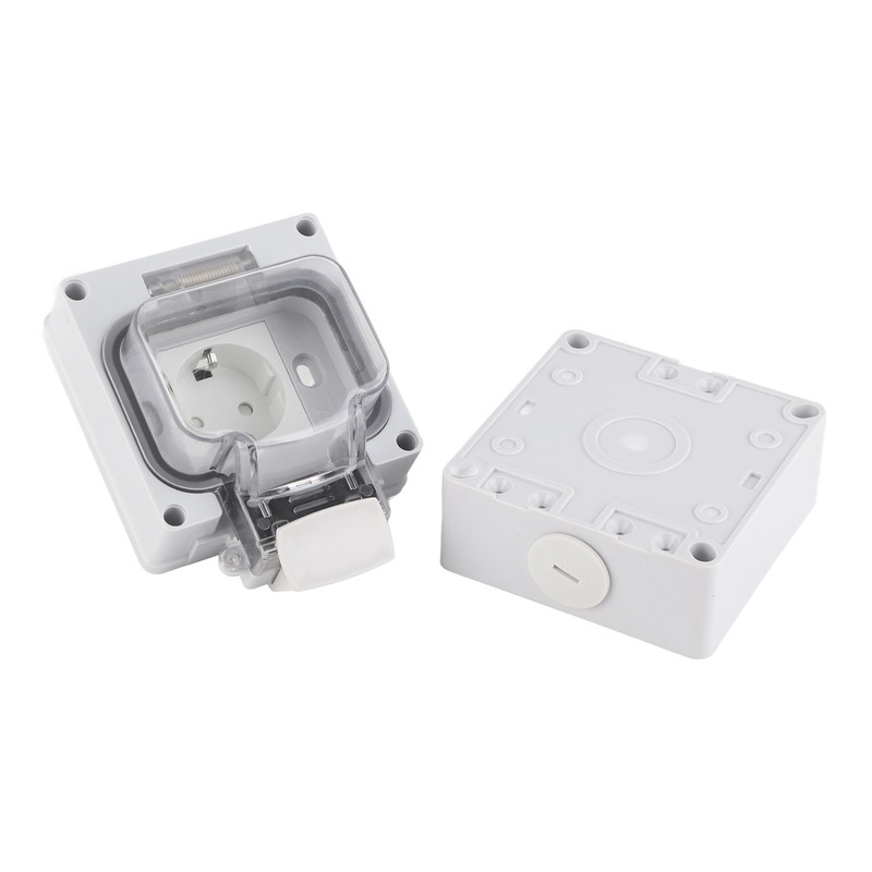 Outdoor Socket IP66 Weatherproof German Outdoors Outlet for Gardens Workshops
