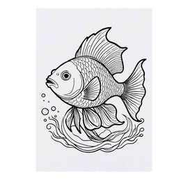 Large 'Swimming Fish' Temporary Tattoo (TO00074453)
