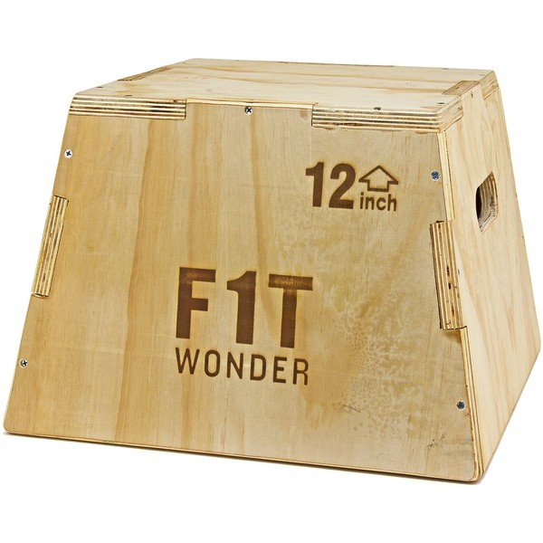 FringeSport Traditional Wood Plyometric Box Kit Jump Training & Conditioning (16in, Assembled)