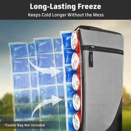 Ice Pack for Golf Cooler Bag - Slim and Long-Lasting Reusable Freezer Packs - Keep Coolers Cold for Hours - Ideal Ice Pack for Golf, Camping, Beach, Coolers, Cans - Cold Packs for Travel