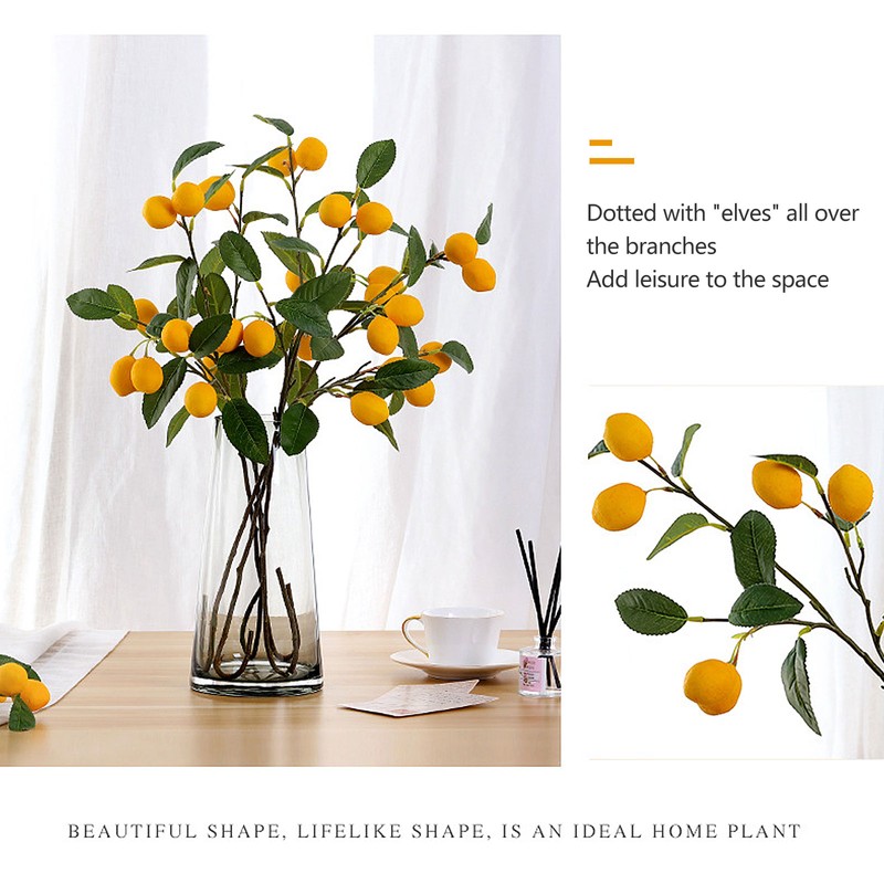 Artificial Tangerine Branches Simulation Orange Branch Lifelike Decorative Fake Fruit