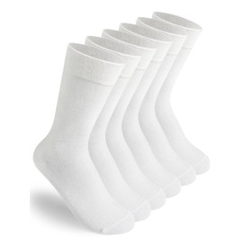 DOKUTOKU 3-12 Pack White Socks for Women Cotton Crew Long Soft Thin Socks Size 7-9 （D049-3W）