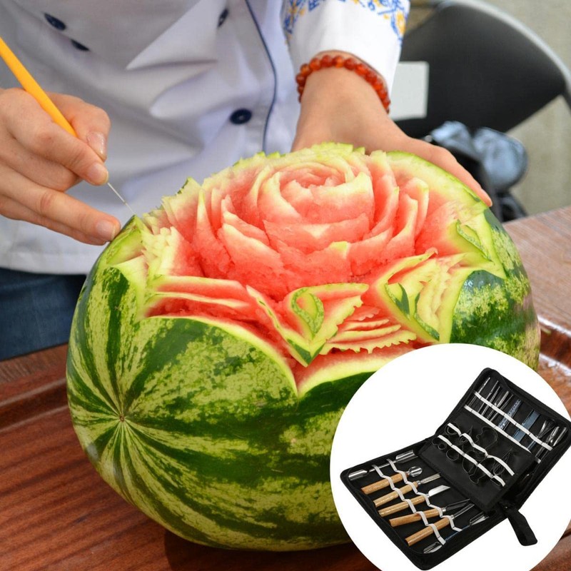 45Pcs Food Carving Tool Set, Portable Vegetable Fruit Food Garnishing