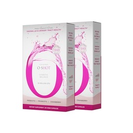 O-Shot Paquete de 2 probióticos y prebióticos vaginales veganos para mujeres, extracto de arándano, raíz de achicoria, pH vaginal, tracto urinario,...