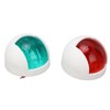 Pair of Rounded Waterproof Sidelight Signal Lamp Red + Green